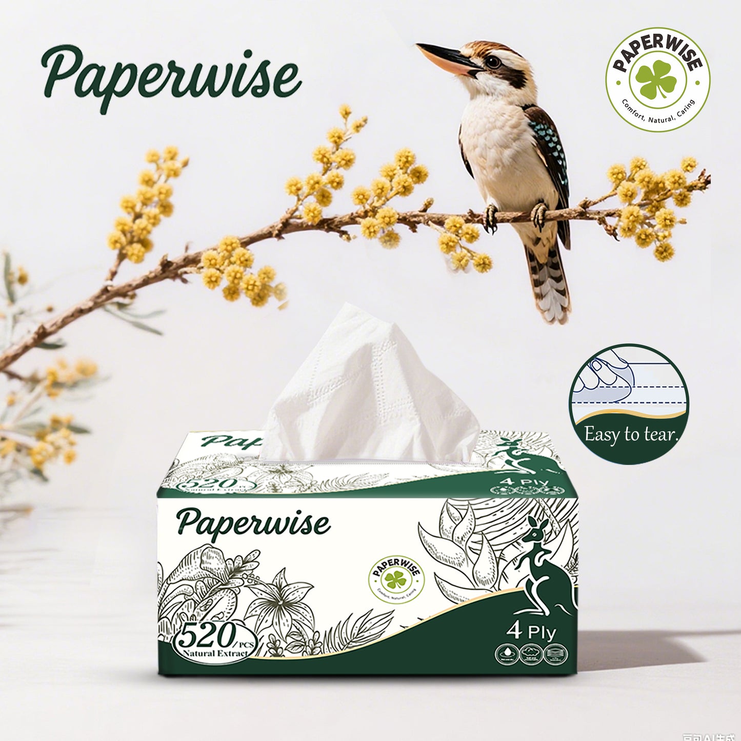 Premium 4-Ply Facial Tissues – Pack of 2