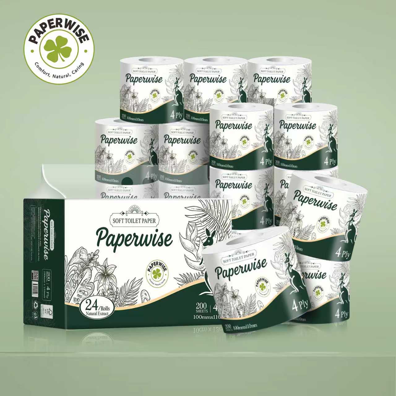 Soft 4-Ply Toilet Paper 200/Sheets