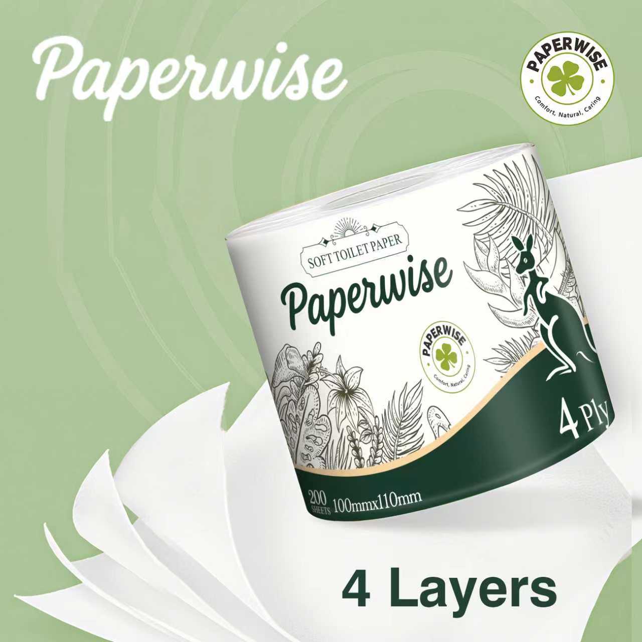 Soft 4-Ply Toilet Paper 200/Sheets