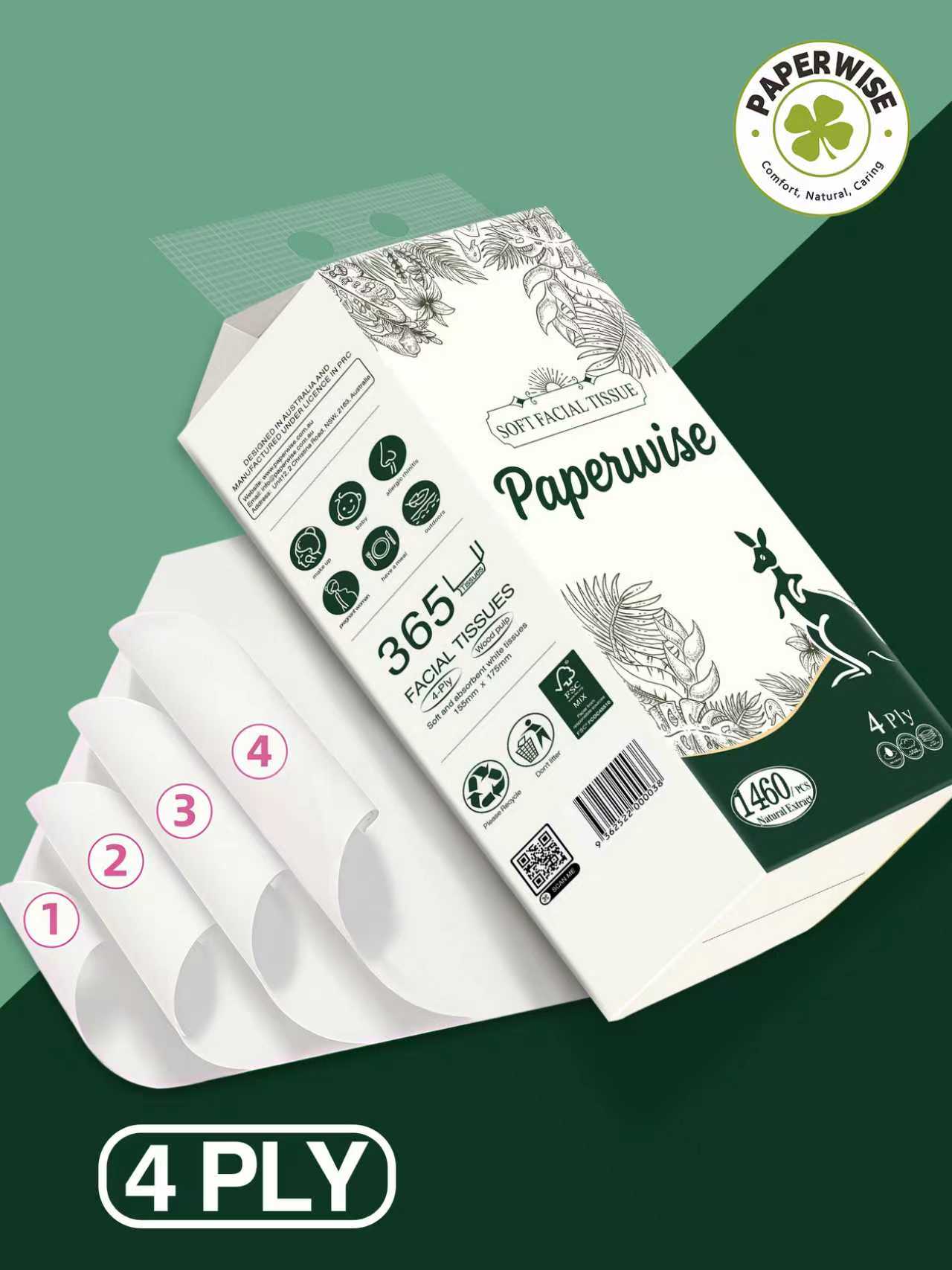 Soft 4-Ply Facial Tissues 1460/PCS