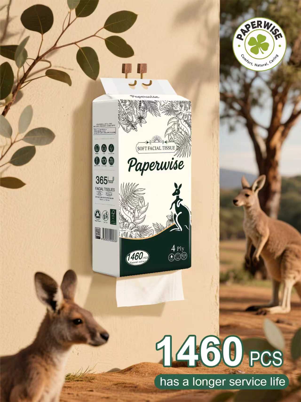 Soft 4-Ply Facial Tissues 1460/PCS