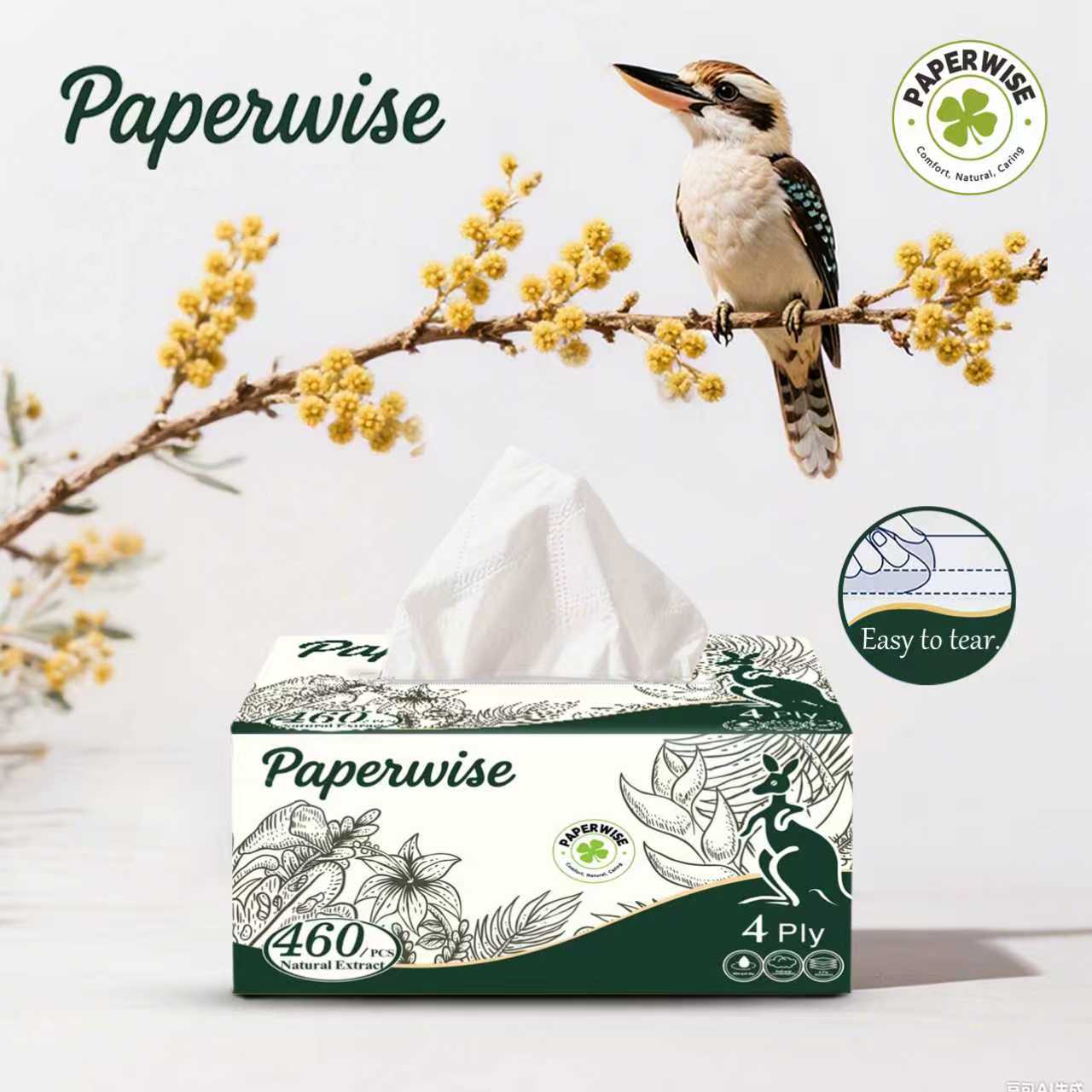 Soft 4-Ply Facial Tissues 460/PCS