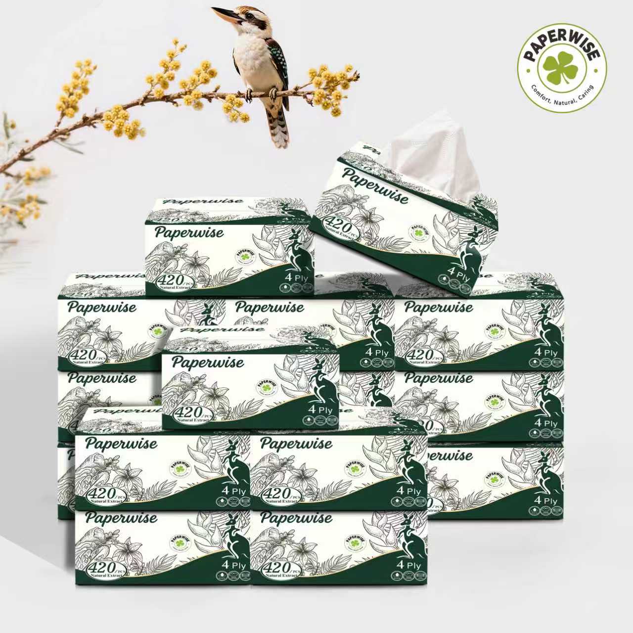 Soft 4-Ply Facial Tissues 420/PCS