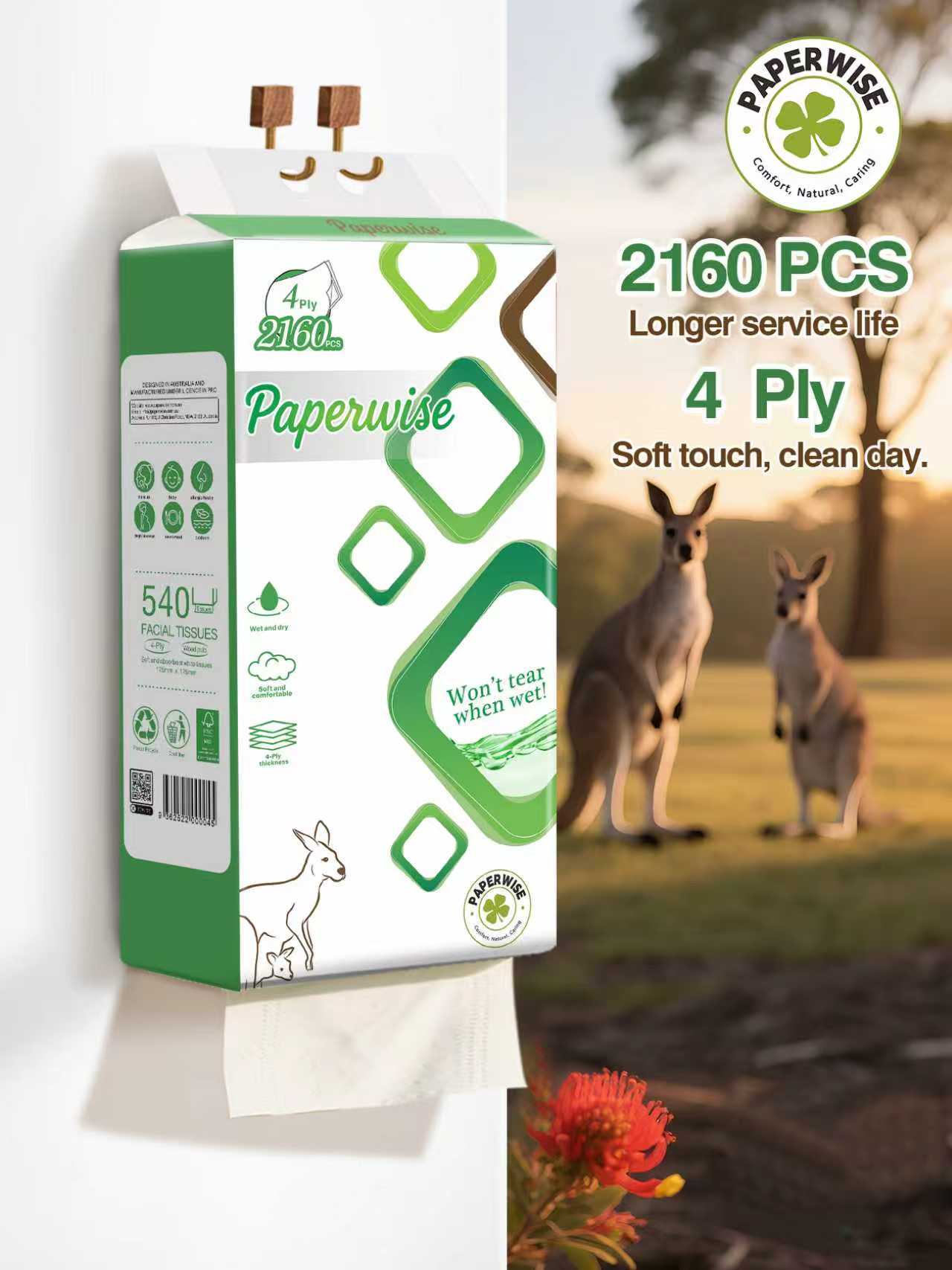 Soft 4-Ply Facial Tissues 2160/PCS