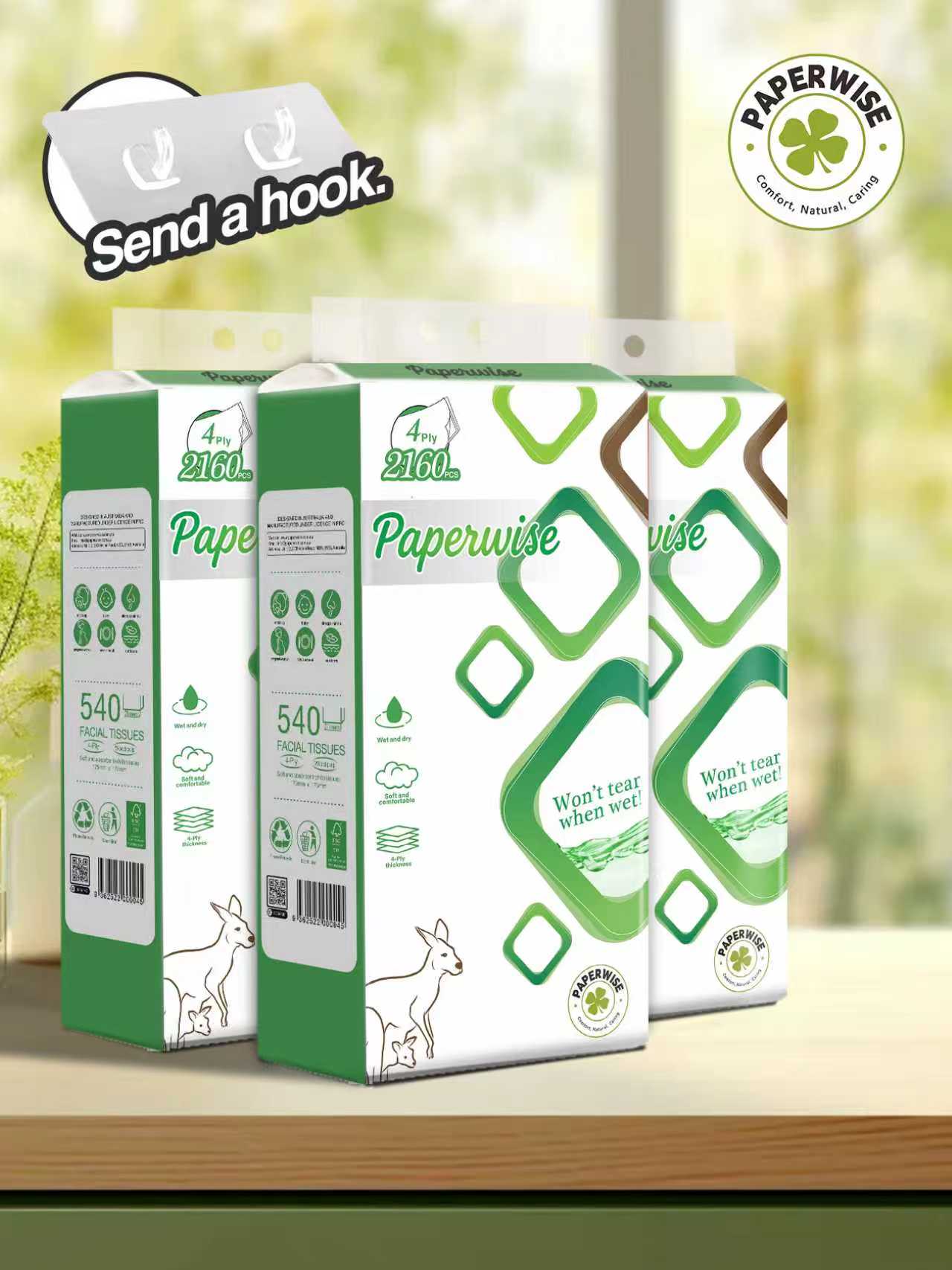 Soft 4-Ply Facial Tissues 2160/PCS